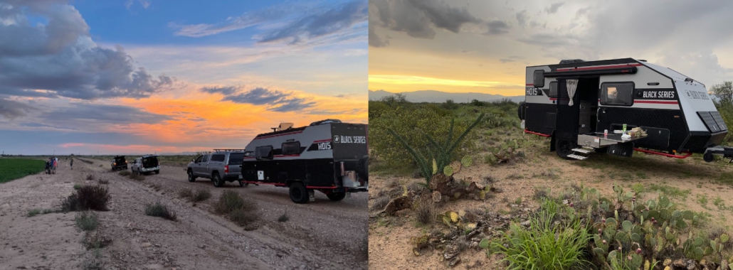 off-road trailer camping in the desert southwest