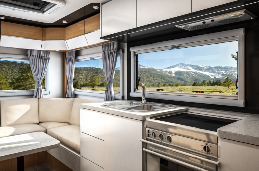 Interior of camper trailer