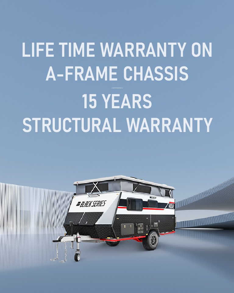 HQ12 comes with life time warranty on a-frame chassis and 15 years structural warranty