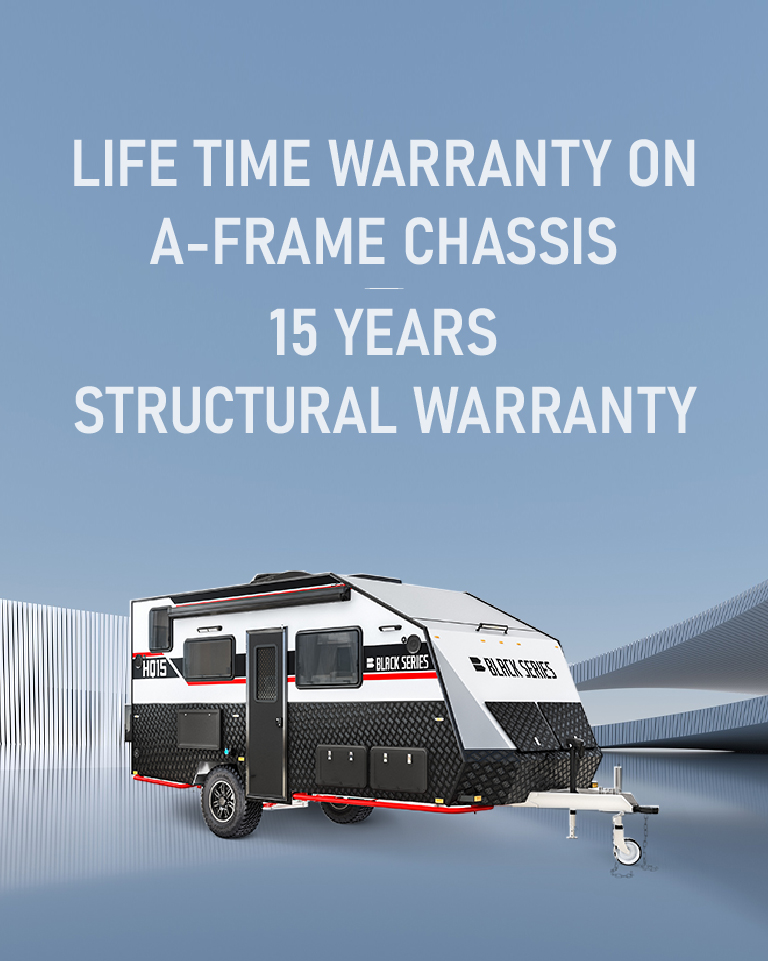 HQ15 comes with life time warranty on a-frame chassis and 15 years structural warranty